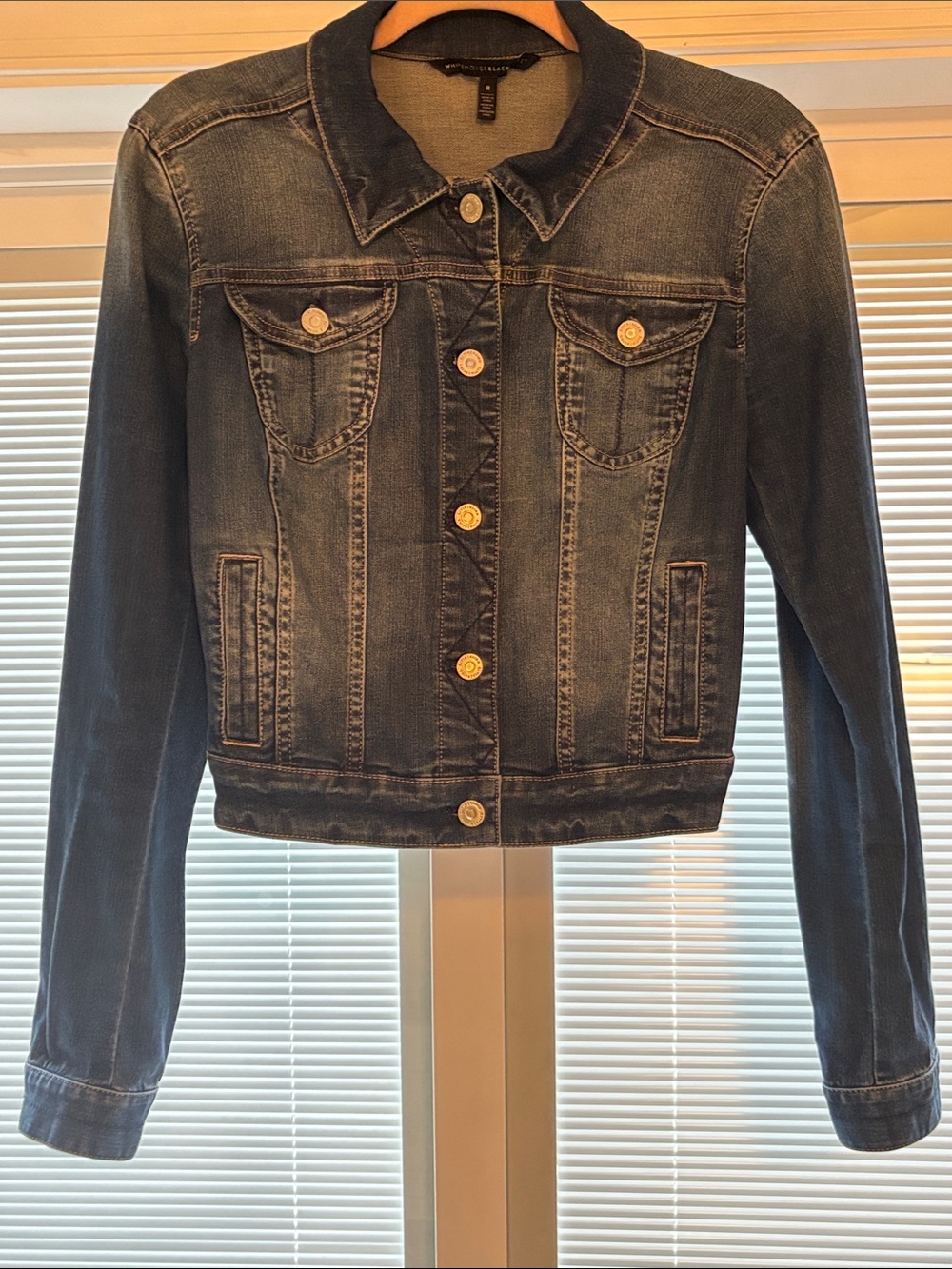 White House Black Market Dark Blue Denim Jean Jacket